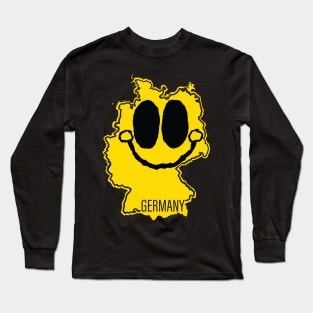 Germany Happy Cartoon Map Face with smile Long Sleeve T-Shirt